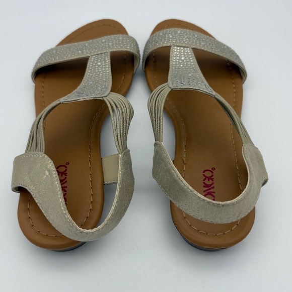 NWOB Bongo Zandra Gladiator Champagne Metallic Shimmer Sandals; Size 10 - Picture 7 of 11